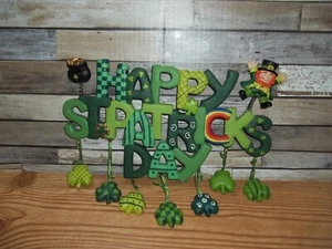 Happy St. Patricks Day Decor Shamrock Sign Irish Hanging Wall Last Chance - Picture 1 of 10