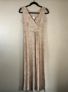 Charter Club Soft Weekend Maxi Dress, Sand Tan / White, Size X-Small - NWT - Picture 1 of 3