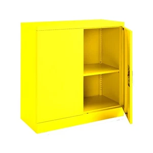 Steel Storage Cabinet 2-Door Lockable Bookcase Filing Cabinet Office Home - Grey - Picture 1 of 3