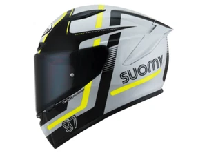 SUOMY Track-1 Motorcycle Full Face Helmet Ninety Seven Grey/Yellow Size Large - Picture 1 of 4