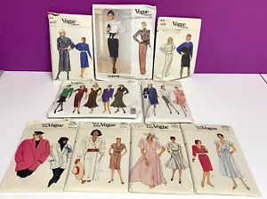 Lot 9 Vintage Vogue Patterns Women's sewing designer dress coat jacket pants VTG - Picture 1 of 6
