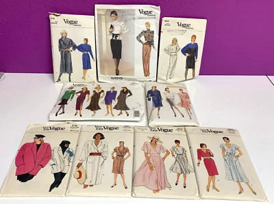Lot 9 Vintage Vogue Patterns Women's sewing designer dress coat jacket pants VTG - Image 1 of 4