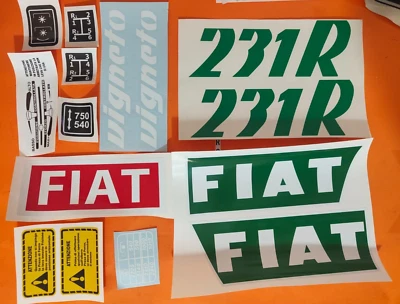 ADESIVI DECALCOMANIE FIAT 231 R VIGNETO PER TRATTORI AGRICOLI GOMMATI FIAT 231 R