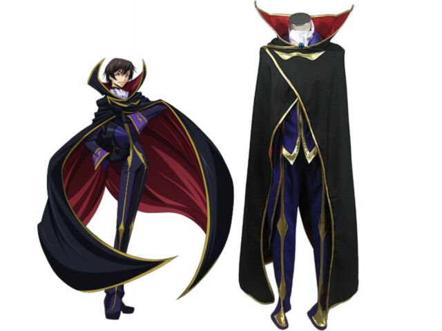 Code Geass Zero Lelouch Lamperouge Cosplay Costume Halloween Carnival Suits  Mens