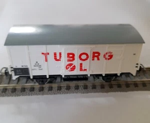 PIKO geschlossener Güterwaggon H0 1:87 2-achsig weiß DSB TUBORG OL fahrbereit - Bild 1 von 4