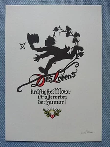 alte Ansichtskarte AK Georg Plischke Spruchkarte Humor Blumen Scherenschnitt - Picture 1 of 2