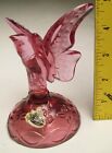Vintage Fenton Butterfly on Stand Ring Holder Dusty Rose #5171DK 1984 to 1987