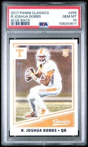 Panini Classics Blue Back #255 2017 Joshua Dobbs RC #'d/175 clasificación PSA 10 Pop 1 - Imagen 1 de 2