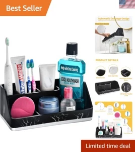 Versatile Black Toothbrush Holder for Bathroom & Vanity - Easy Drainage Design - Picture 1 of 8