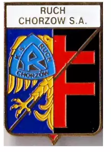 Spilla (badge) calcio Ruch Chorzow Polonia + città araldica - Foto 1 di 2
