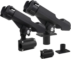 2 Pack Adjustable Powerlock Rod Holder with Combo Mount, Black Finish - Picture 1 of 6