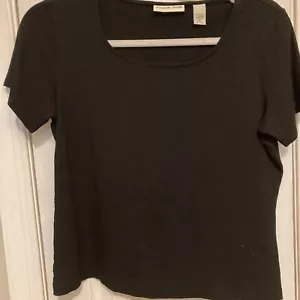 Amanda Smith Women’s Rayon/Spandex Black Short Sleeve Blouse Top Size S - Picture 1 of 6