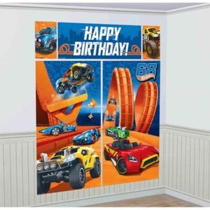 Hot Wheels Party Scene Setter Wall Decoration Kit - Hot Wheels Party Supplies - Picture 1 of 1
