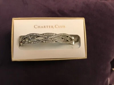 PULSEIRA CHARTER CLUB PRATA TOM ZIRCÔNIA CÚBICA - NOVA NA CAIXA - Imagem 1 de 4