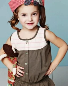 Matilda Jane Girls Serendipity neopolitan mud olive tank top 10 EUC - Picture 1 of 4