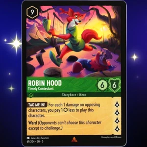 Robin Hood Concursante Oportuno - Raro - Disney Lorcana Cielos Brillantes #69/204 - Imagen 1 de 3