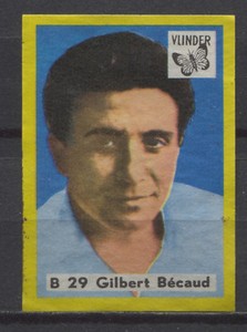 Gilbert Becaud Vintage 1960s Matchbox Label