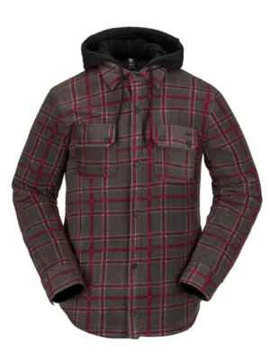 VOLCOM FIELD INSULATED FLANNEL JACKET - BLACK PLAID - 2023 - Image 1 of 3