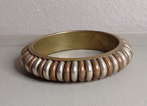 Vintage 8 Zoll gemischte Metalle klobiger Armreif - Bild 1 von 6