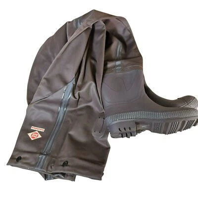 Vintage Red Ball Sportster Waders Brown Rubber Waterproof Fishing Boots Size 7 - Image 1 of 4