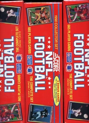 1990 Score NFL Football Sealed set x3 - Image 1 of 2