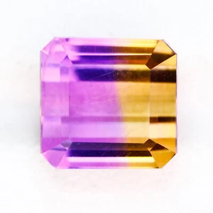 5.44 Ct Octagan 9.4 x 9.4 MM Purple & Gold Yellow Mozambique Natural Ametrine - Picture 1 of 4