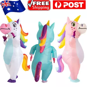Adult Inflatable Unicorn Costume Halloween Party Cosplay Blow up Fancy Dress AU - Picture 1 of 16