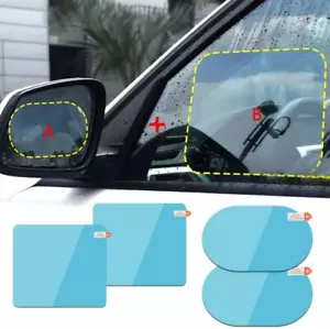 4x Waterproof For Car Rearview Mirror Rainproof Anti-Fog Rain-Proof Film Sticker - Picture 1 of 6