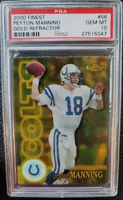 2000 Finest Gold Refractor Peyton Manning PSA 10 POP 5. Invest now. - Image 1 of 4