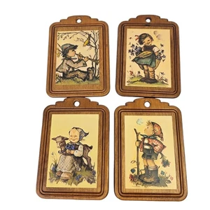 Vintage Hummel Pictures Wood Wall Plaques Decor Decoupage Country - Picture 1 of 12