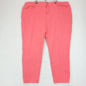 Jeans Eileen Fisher cotone biologico spandex corallo donna 24W pantaloni denim 5 tasche - Foto 1 di 12