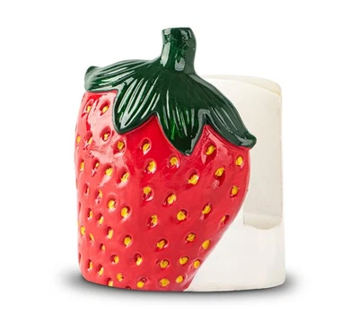 Soporte de esponja de fresa para fregadero de cocina lindo organizador de fregadero rojo soporte de plástico Foto 1 de 4