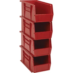 Quantum Heavy-Duty Storage Bins, 4-Pk., Red, 10 7/8in.L x 5 1/2in.W x 5in.H Bin - Picture 1 of 5