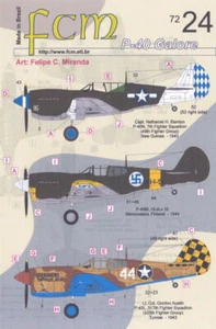 FCM Decals 1/72 CURTISS P-40 WARHAWK Fighter Part 2 - Picture 1 of 5