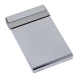 Vertical Slim Brushed Silver Metal Business Card Holder - Picture 1 of 5