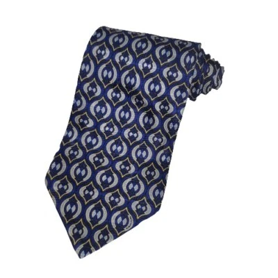 Structure 100% Silk Tie Blue Geometric Busines Necktie - Image 1 of 4