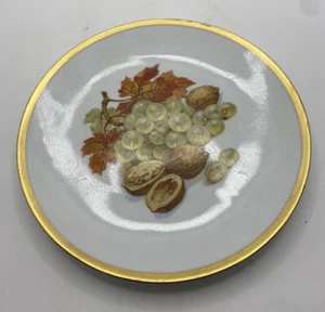 VTG Gold Rim Fruit Nuts Plate Golden Crown E&R 1886 Harvest Jaeger Bavaria - Picture 1 of 10