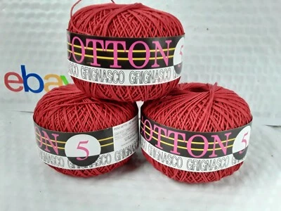 GRIGNASCO MERCERIZED COTTON 5 LACE WEIGHT YARN 50g PARTITA 3 BALLS - Image 1 of 3