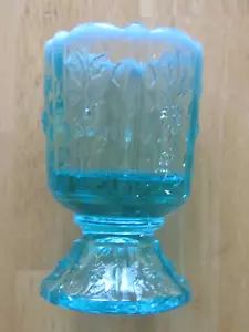 FENTON GLAS AQUABLAU OPALISIEREND ZAHNSTOCHER HALTER FLORAL PANEL - Bild 1 von 5
