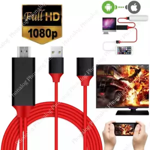 1080P HDMI Cable Phone to TV HDTV AV Adapter Universal For iPhone Android Type C - Picture 1 of 12