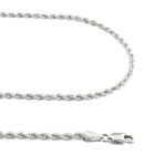 10K White Gold Solid Womens 2mm Diamond Cut  Chain Italian Necklace 16"