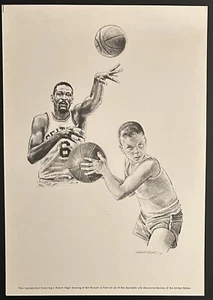 1963 Equitable Life Assurance Print-Boston Celtics Bill Russell - Picture 1 of 1