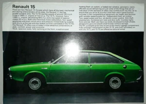 Renault 15TL & TS Leaflet / Brochure 1972 - Picture 1 of 2
