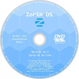 Zorin OS 16 Lite Installation Disc: BOOTABLE LINUX DVD LATEST VERSION LITE 16.3 - Picture 1 of 2