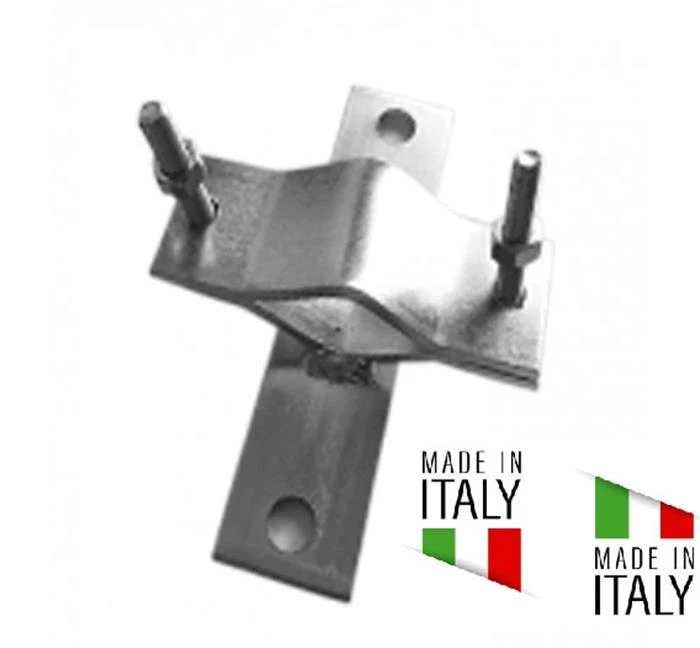 STAFFA ZANCA PARI MURO A CROCE PER PALO ANTENNA DA 25 - 60 MADE IN ITALY