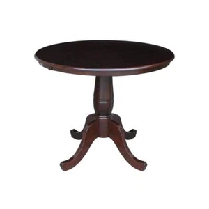International Concepts Dining Table 29.1" x 36" Round Solid Wood Pedestal Base - Picture 1 of 6