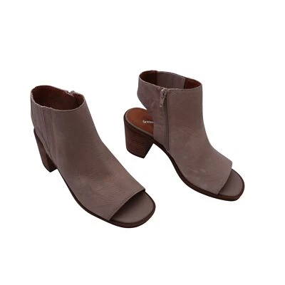 Botines Tovinnia marca Lucky talla 7M beige cuero texturizado peep toe recortados nuevos sin caja Foto 1 de 4