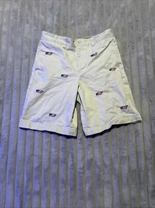 Vineyard Vines American Flag Whale Pattern White Size 14 Boys Chino Shorts - Picture 1 of 3