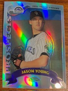 2002 Topps Traded Chrome Refractor #T178 Jason Young Colorado Rockies Used - Picture 1 of 2