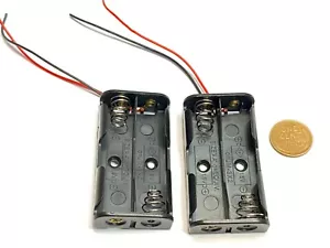 2 x AA DIY Battery Holder Case Box Base 3V Volt PCB Mount wired B23 - Picture 1 of 3